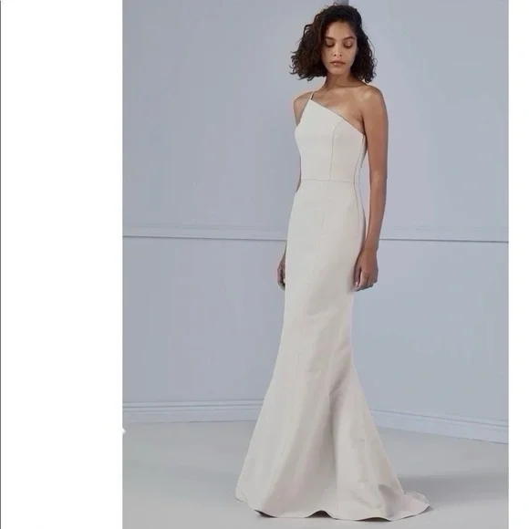 NEW Amsale Dress Cecilia Platinum Sleeveless - Picture 2 of 10